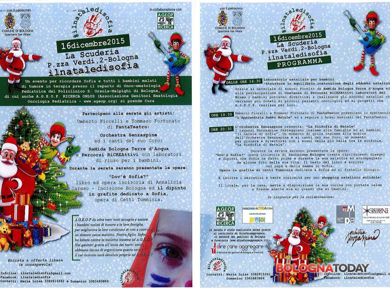 Il Natale di Sofia, un evento per ricordare Sofia e tutti i bambini malati di tumore