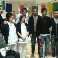 I giocatori del Bologna FC in visita ai bambini ricoverati al Bellaria