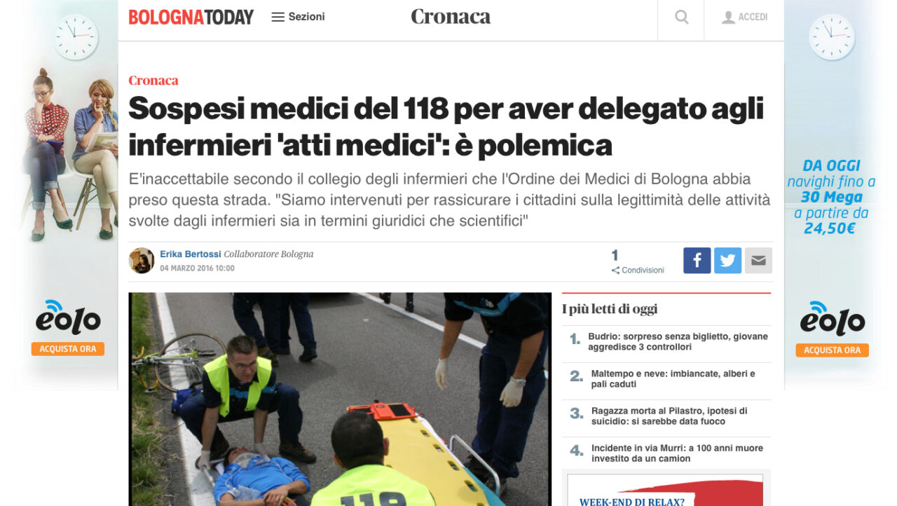 Il sito web di BolognaToday