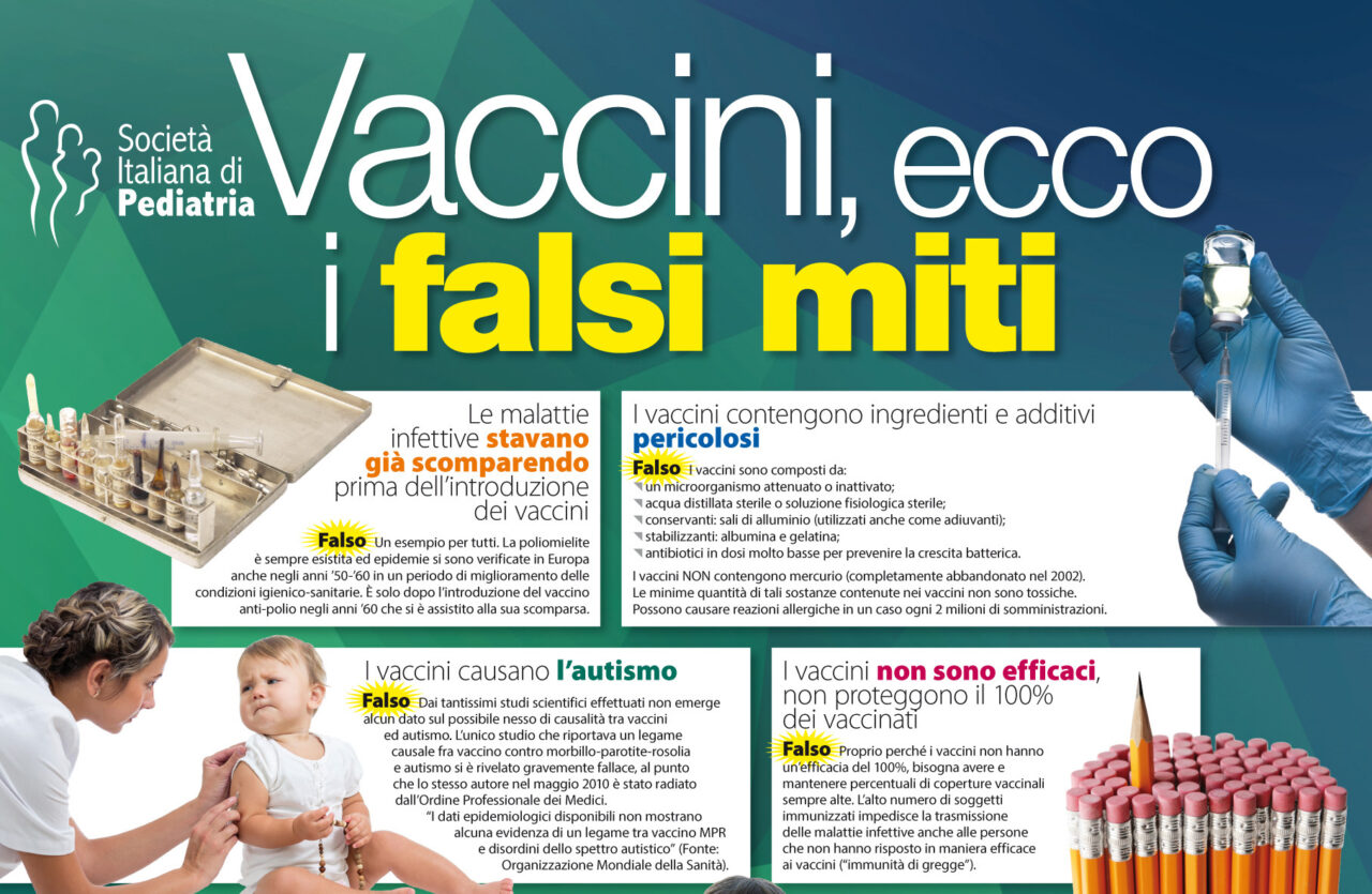 Vaccini: ecco il decalogo antibufale della Società Italiana di Pediatria