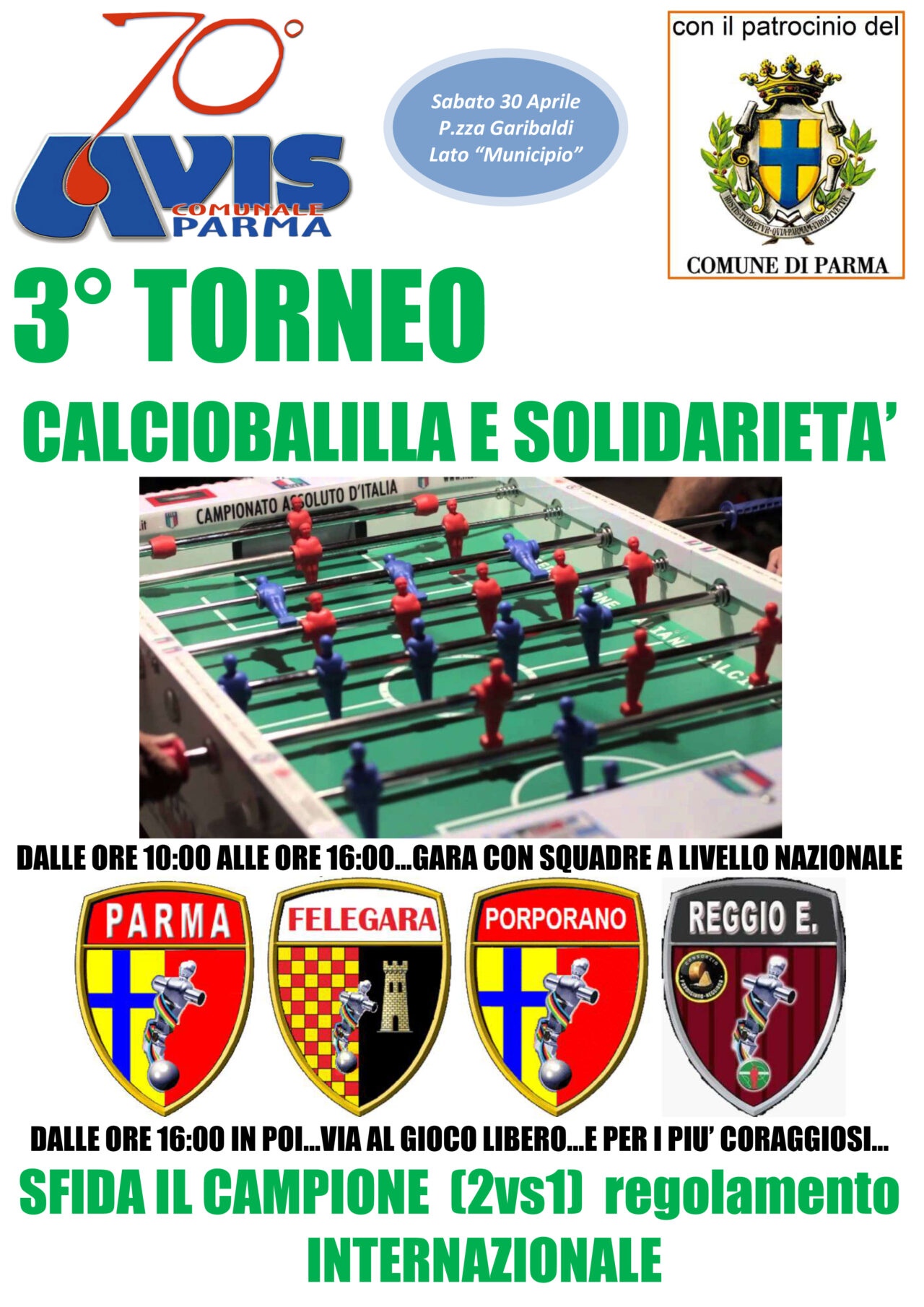 Parma: nuovi donatori Avis? Con torneo calciobalilla