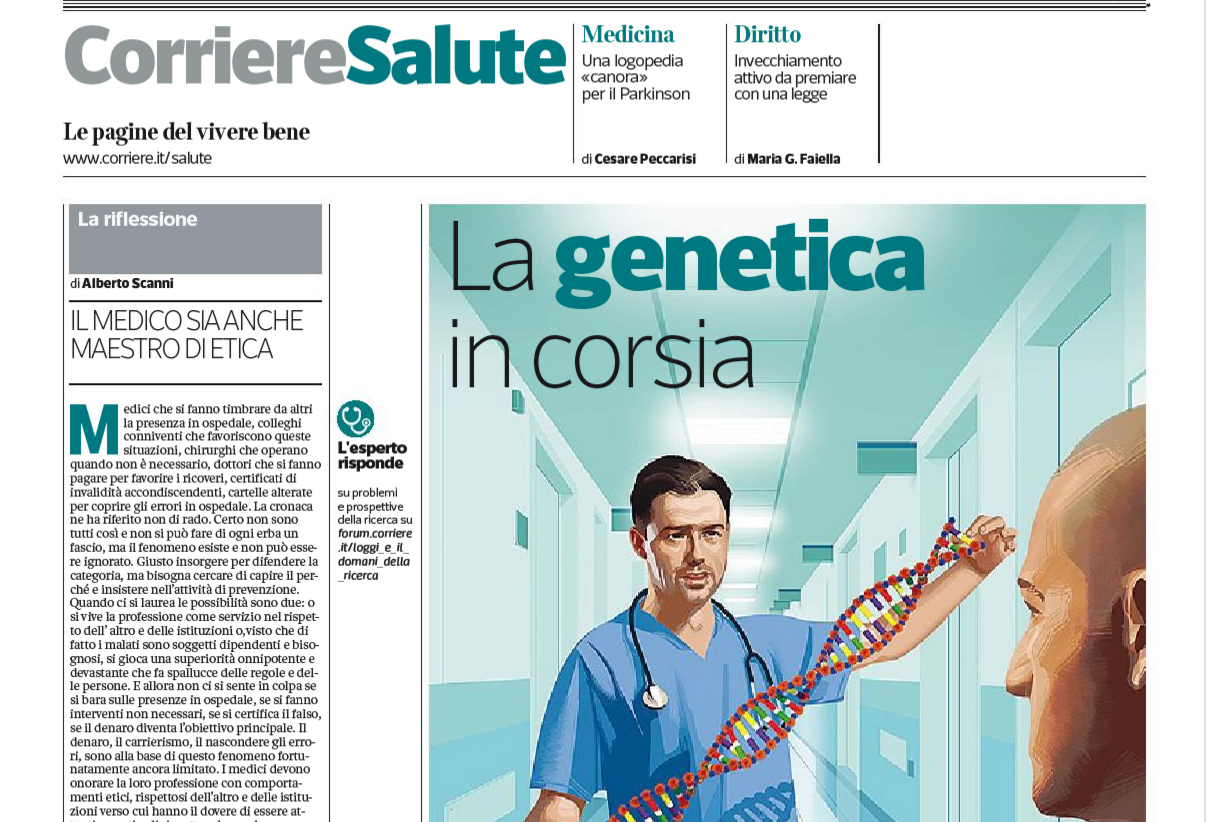 Corriere della Sera: “L’Infermiere Genetista gestirà i test sul Dna”