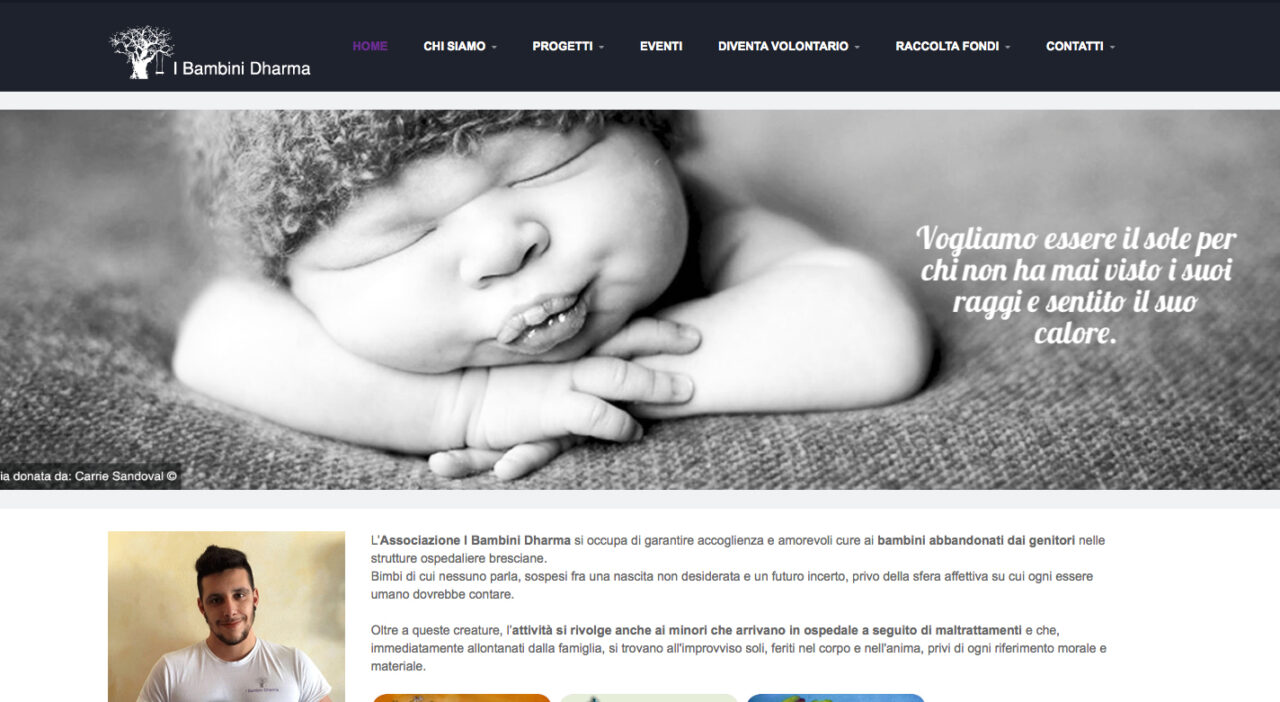 Il sito web dell'Associazione I Bambini di Dharma