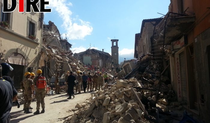 IL comune di Amatrice, gravemente colpito dal terremoto