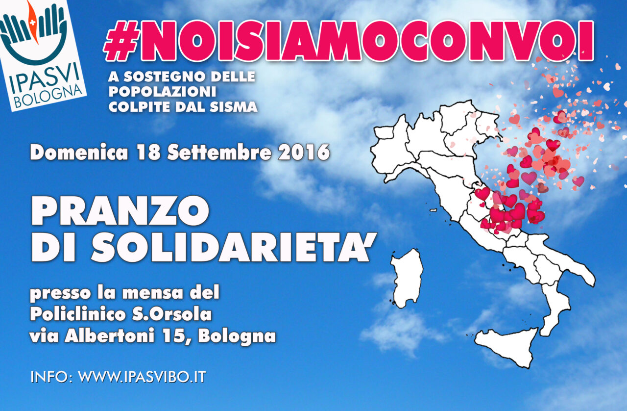 Domenica 18 Settembre “Pranzo di solidarietà” a favore delle popolazioni del Centro Italia