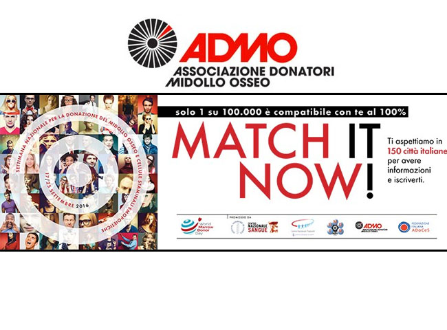Al via la Settimana Donazione Midollo, “Match it now” in 190 piazze italiane