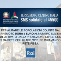 Dopo le nuove scosse di terremoto riattivato il numero 45500 per sms solidali