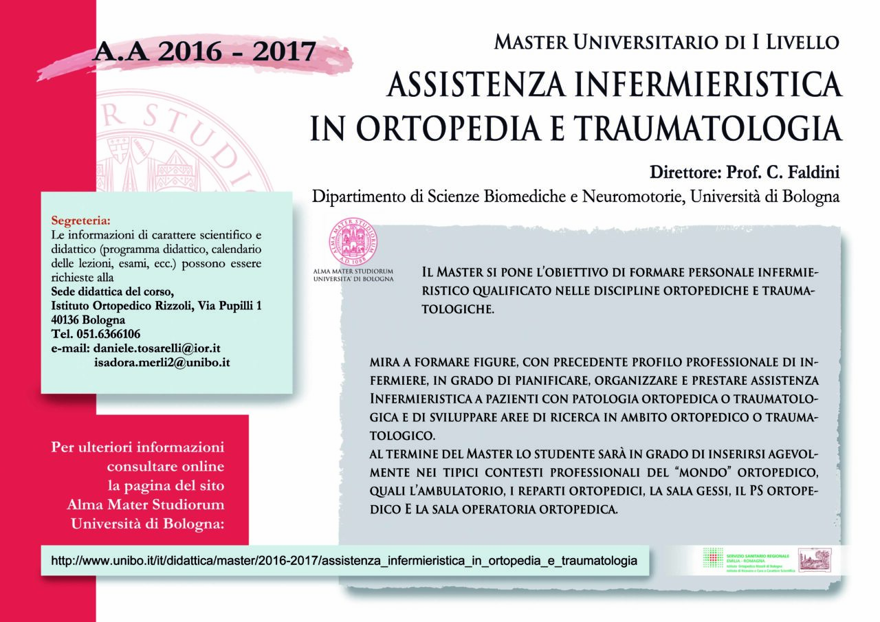 Master UniBo “Assistenza Infermieristica in Ortopedia e Traumatologia”