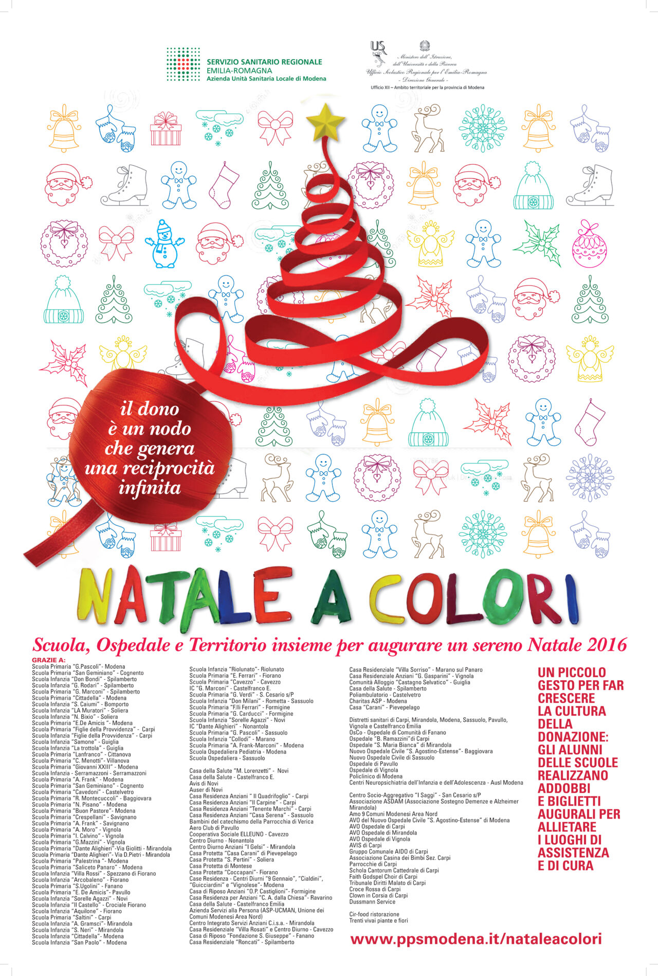 A Modena il Natale è a colori nelle Case della salute, Ospedali e Strutture per anziani