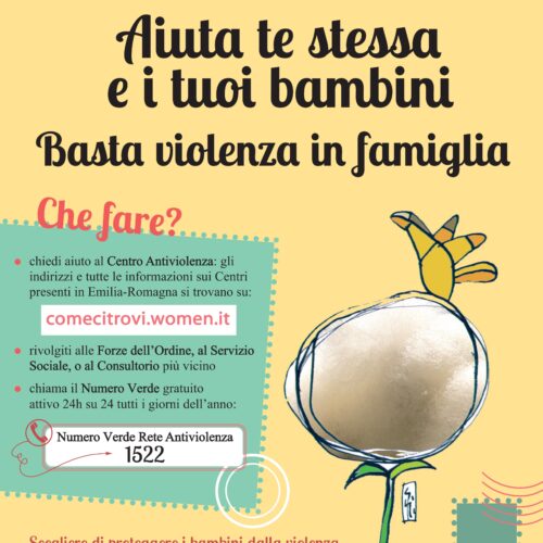 “Aiuta te stessa e i tuoi bambini. Basta violenza in famiglia!”