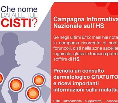 Idrosadenite Suppurativa (HS). Al via campagna informazione ‘Che nome dai alle tue cisti?’