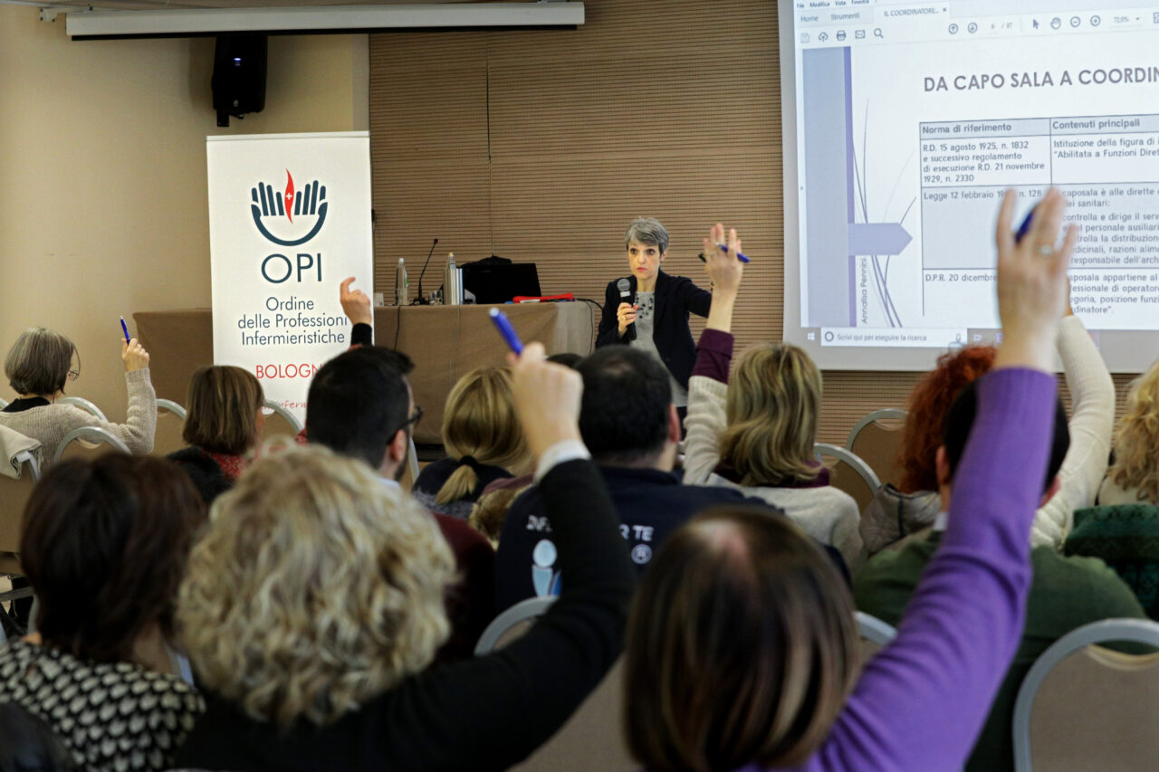 Bologna, 4/12/2018. Aemilia Hotel. Corso di aggiornamento ECM: il Coordinatore nel contesto attuale. Annalisa Pennini. Archivio OPI-Ordine delle Professioni Infermieristiche, foto di Paolo Righi