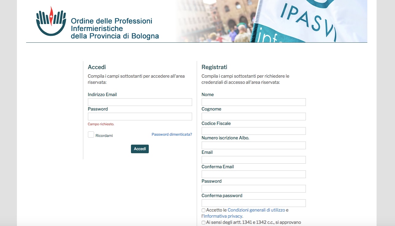 Procedere con la compilazione di tutti i campi nella sezione "Registrati" 