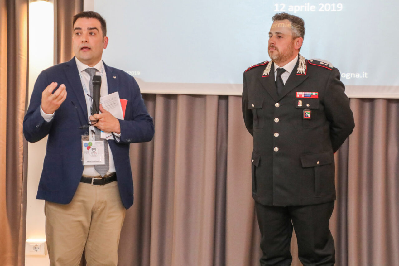 Savoia Hotel Regency, Bologna. 12/04/2019. Seminario ECM Opi Bologna: “Appropriatezza, legalità ed etica: alleati con i cittadini” e Assemblea annuale degli iscritti. SALUTI DELLE AUTORITÀ. Sergio Venturi Assessore alle Politiche per la salute – Regione Emilia – Romagna. Giuliano Barigazzi Presidente della Conferenza Territoriale Sociale e Sanitaria Metropolitana di Bologna. Marco Centola Comandante Rep.Operativo Comando Provinciale Carabinieri). Archivio OPI - foto di Andrea Samaritani