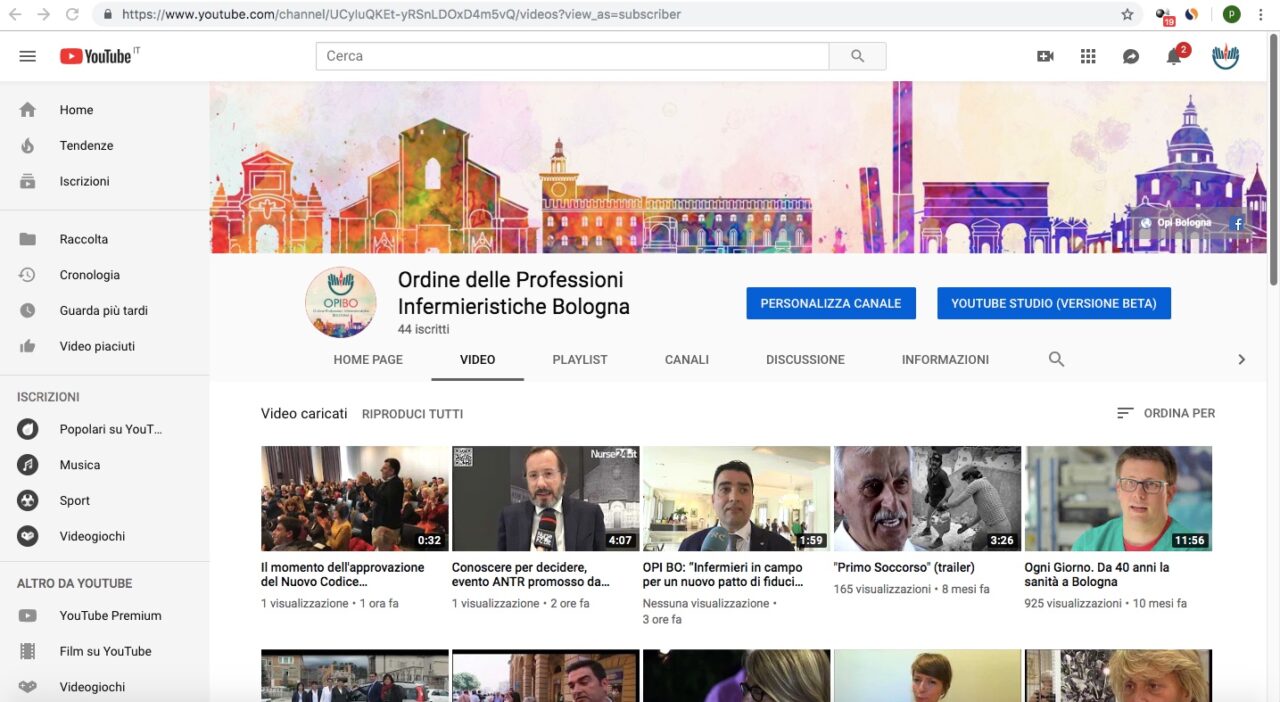 Gli infermieri di Bologna si raccontano (anche) su YouTube