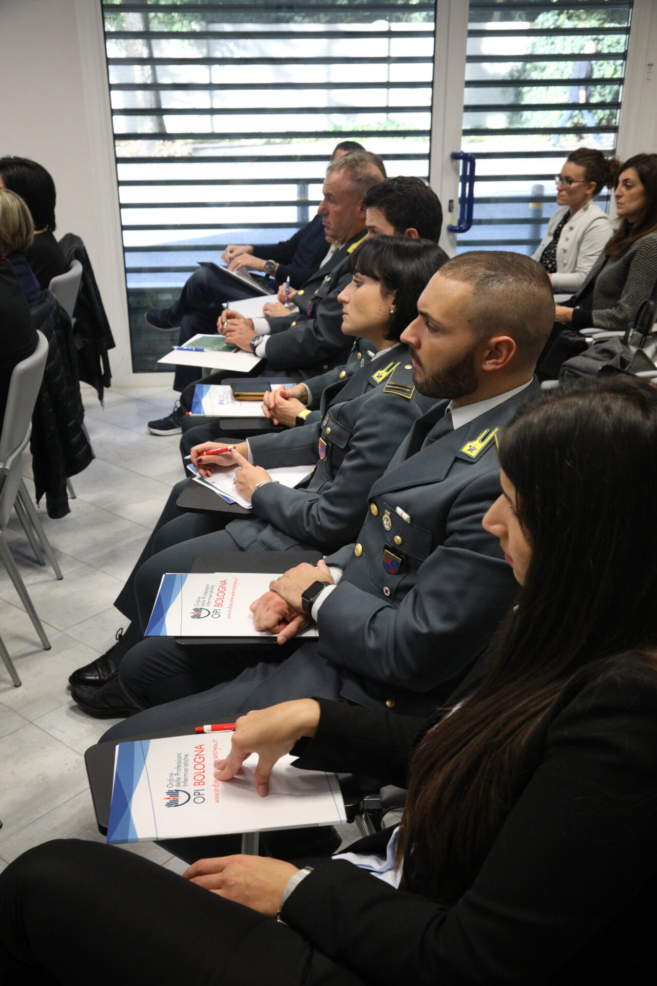 Bologna 18/10/2019. Aula Formazione OPI Bologna. Seminario LO STRESS E IL FENOMENO DEI SUICIDI NELLE FORZE ARMATE E DI POLIZIA, IL RUOLO DELL’INFERMIERE. Saluti istituzionali di Pietro Giurdanella, Andrea Gargiulo, Tarquinio Fornari. Foto Paolo Righi