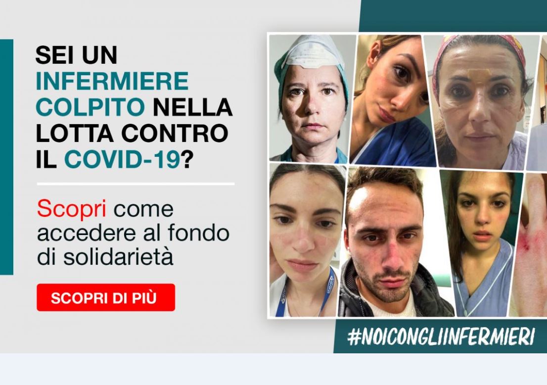 #NoiConGliInfermieri, il fondo di solidarietà a favore degli infermieri colpiti dal virus