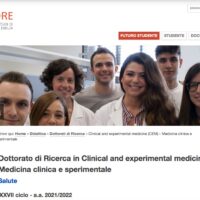 Unimore, Borsa di studio in Scienze Infermieristiche, nel bando di ammissione al Dottorato di ricerca in “CLINICAL AND EXPERIMENTAL MEDICINE"