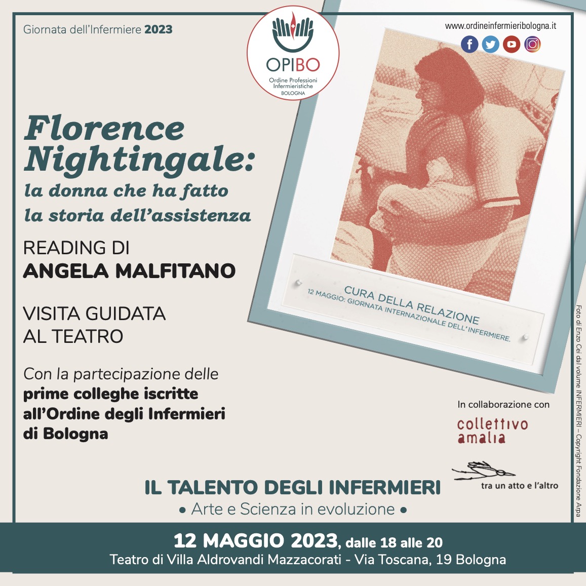 12 Maggio 2023, al Teatro Mazzacorati di Bologna l’evento dedicato a Florence Nightingale
