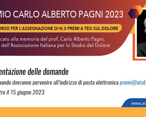 Premio Carlo Alberto Pagni 2023: Bando di concorso per l’assegnazione tesi sul dolore