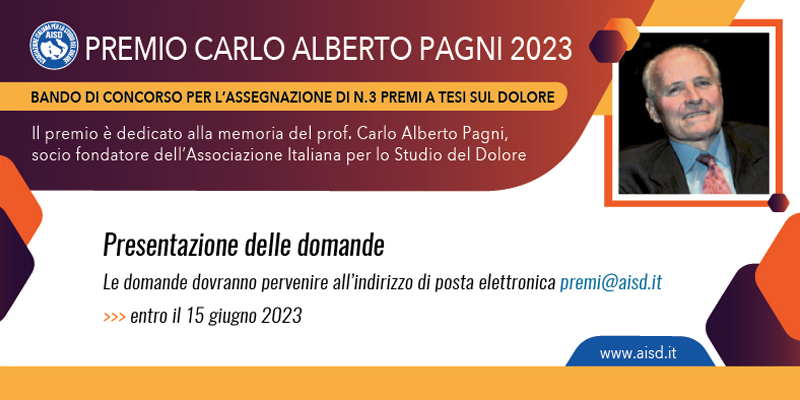 Premio Carlo Alberto Pagni 2023: Bando di concorso per l’assegnazione tesi sul dolore
