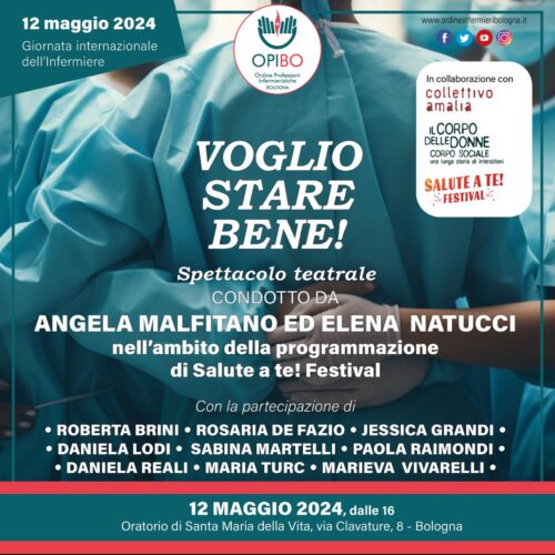Giornata internazionale dell’infermiere: a Bologna lo spettacolo Voglio Stare Bene!