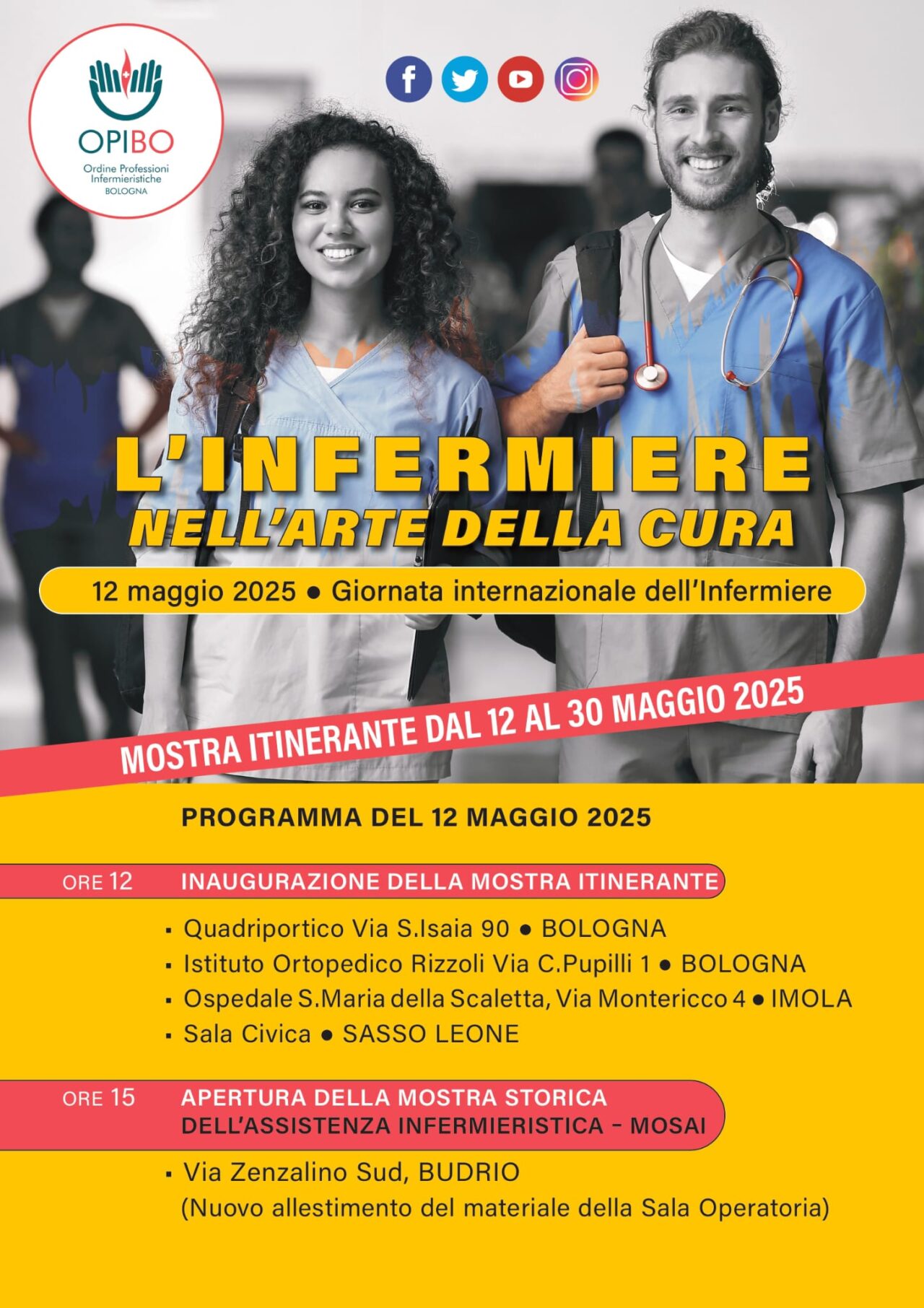 12 maggio – Giornata internazionale dell’infermiere: OPIBO inaugura una mostra fotografica itinerante