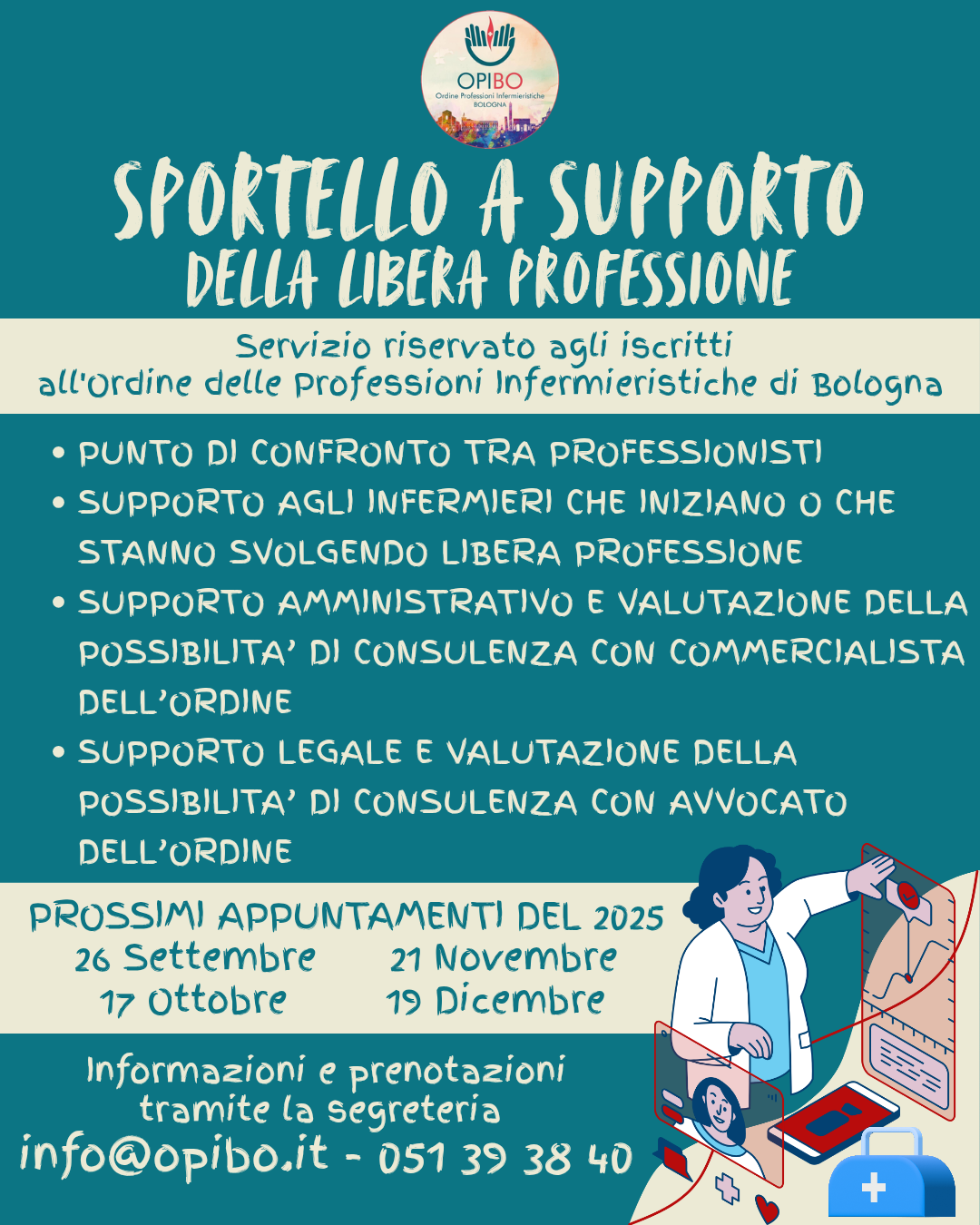 L’Ordine al fianco di chi sceglie la Libera Professione – Sportello Libera Professione 2025