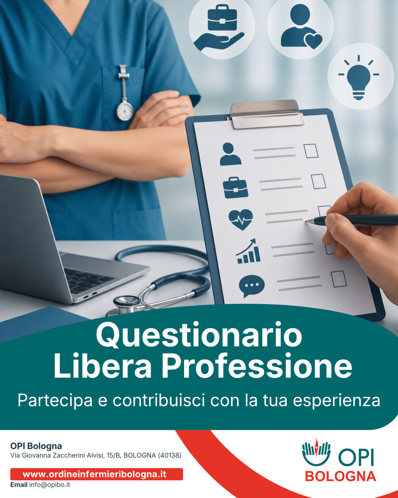 Libera professione infermieristica: al via l’indagine conoscitiva del Gruppo di lavoro di OPI BOLOGNA