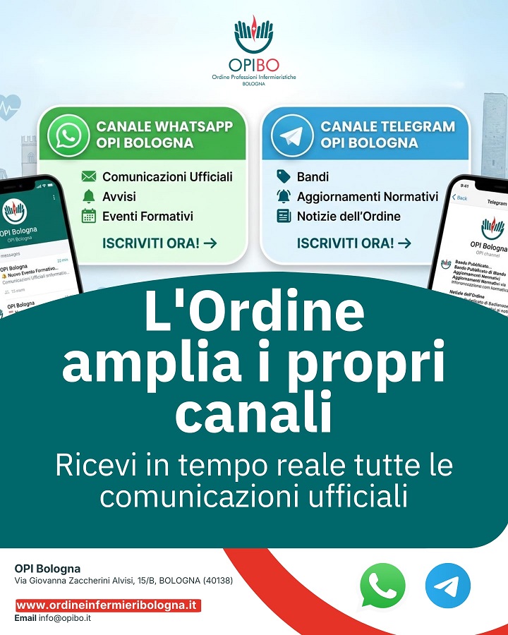 L’Ordine delle Professioni Infermieristiche di Bologna “sbarca” su Telegram e WhatsApp