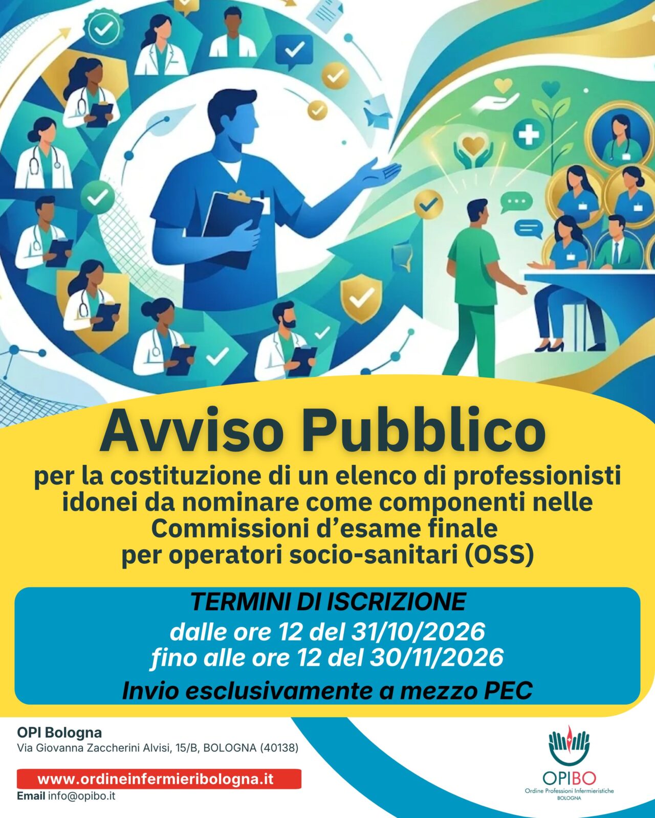 Avviso pubblico selezione infermieri per Commissioni d’esame OSS: come presentare la domanda di partecipazione dal 31 ottobre al 30 novembre 2026
